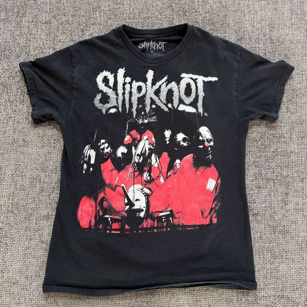 Slipknot Graphic Tee Mens Medium Black Red Jumpsuit Band Shirt Nu Metal